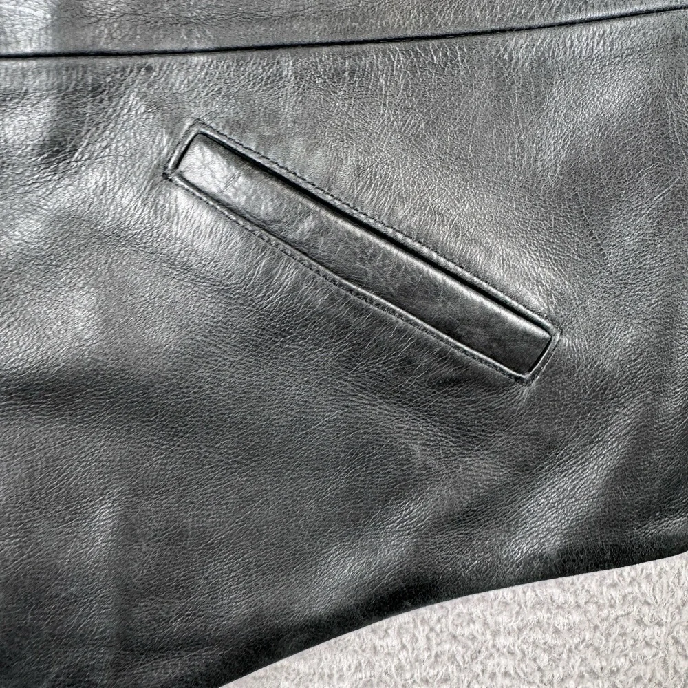 Coronado Leather Vest Mens 44 Black Cowhide Concealed Carry Buffalo Snap Biker